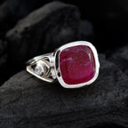 Indian Ruby Halo Egyptian 92.5 Silver Red Gemstone Minimal Fairytale Ring Jewelry