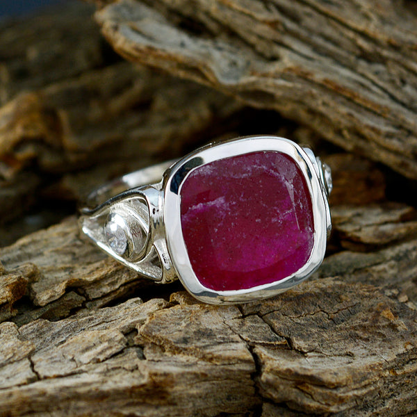 Indian Ruby Halo Egyptian 92.5 Silver Red Gemstone Minimal Fairytale Ring Jewelry