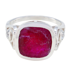 Indian Ruby Halo Egyptian 92.5 Silver Red Gemstone Minimal Fairytale Ring Jewelry