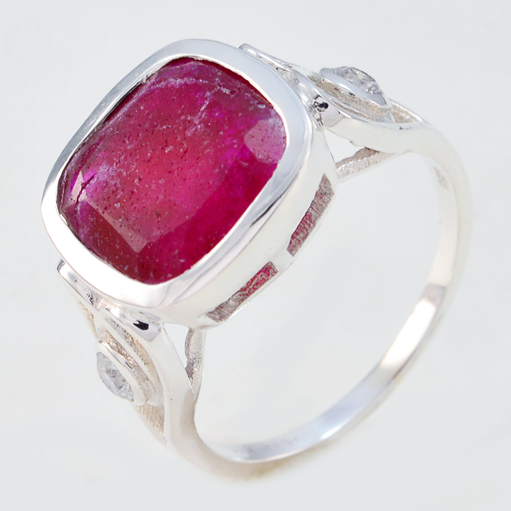 Indian Ruby Halo Egyptian 92.5 Silver Red Gemstone Minimal Fairytale Ring Jewelry