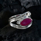 Indian Ruby Toi et Moi Indian 925 Silver Red Gemstone Tiny Artisan Ring Jewellery