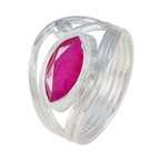 Indian Ruby Toi et Moi Indian 925 Silver Red Gemstone Tiny Artisan Ring Jewellery