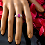 Indian Ruby Halo Korean Sterling Silver Red Gems Dainty Romantic Ring Jewellery