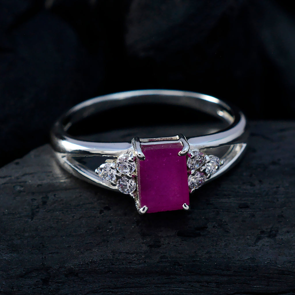 Indian Ruby Halo Korean Sterling Silver Red Gems Dainty Romantic Ring Jewellery