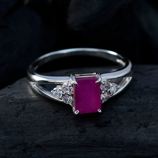 Indian Ruby Halo Korean Sterling Silver Red Gems Dainty Romantic Ring Jewellery