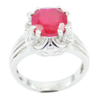 Indian Ruby Halo African 92.5 Silver Red Gemstones Classic Glamorous Ring Jewellery