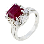 Indian Ruby Halo African 92.5 Silver Red Gemstones Classic Glamorous Ring Jewellery