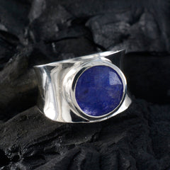 Indian Blue Sapphire Solitaire German 925 Silver Blue Gemstones Edgy Armor Band Jewelry