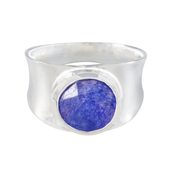 Indian Blue Sapphire Solitaire German 925 Silver Blue Gemstones Edgy Armor Band Jewelry