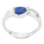 Indian Blue Sapphire Solitaire Moroccan Silver Blue Gems Featherlight Ethnic Ring Jewelry