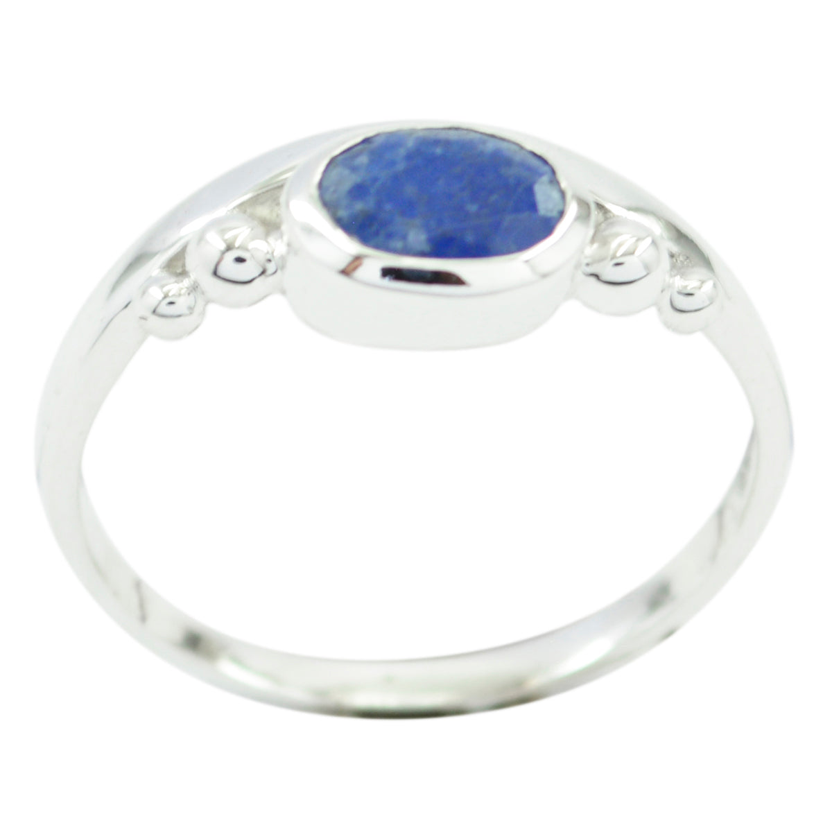 Indian Blue Sapphire Solitaire Korean 925 Silver Blue Gemstone Delicate Sophisticated Ring Jewelry