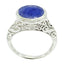 Indian Blue Sapphire Solitaire French 925 Sterling Silver Blue Gems Minimal Art Deco Ring Jewelry