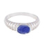 Indian Blue Sapphire Solitaire Turkish Silver Blue Gemstone Whisper thin Contemporary Ring Jewellery