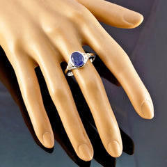 Indian Blue Sapphire Solitaire African 925 Sterling Silver Blue Gems Tiny Artisan Ring Jewelry