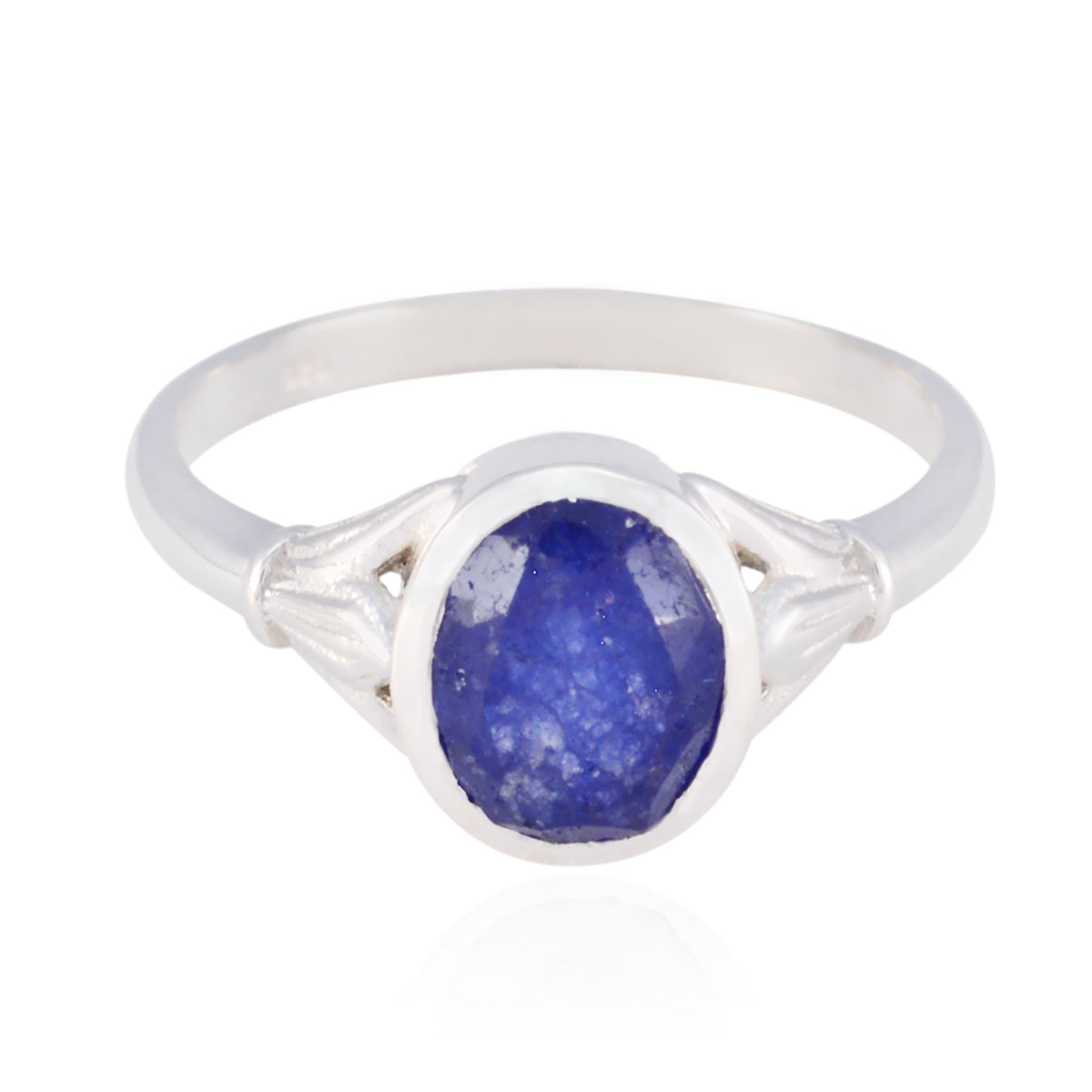 Indian Blue Sapphire Solitaire African 925 Sterling Silver Blue Gems Tiny Artisan Ring Jewelry Main image