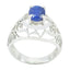 Indian Blue Sapphire Solitaire Latin American Silver Blue Gemstone Whisper thin Filigree Ring Jewelry