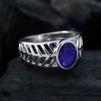 Indian Blue Sapphire Solitaire Italian Silver Blue Gems Featherlight Rope Wire Ring Jewelry