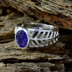 Indian Blue Sapphire Solitaire Italian Silver Blue Gems Featherlight Rope Wire Ring Jewelry