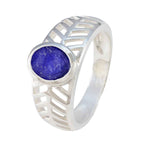 Indian Blue Sapphire Solitaire Italian Silver Blue Gems Featherlight Rope Wire Ring Jewelry