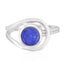 Indian Blue Sapphire Solitaire Egyptian 925 Sterling Silver Blue Gemstone Slim Graceful Ring Jewelry