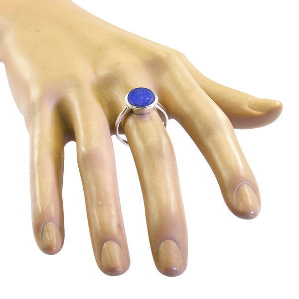 Indian Blue Sapphire Solitaire Moroccan Silver Blue Gems Slim Fairytale Ring Jewelry