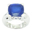 Indian Blue Sapphire Solitaire German Sterling Silver Blue Gems Chunky Signet Ring Jewelry