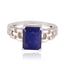 Indian Blue Sapphire Solitaire Russian 925 Sterling Silver Blue Gemstones Tiny Trendy Ring Jewellery