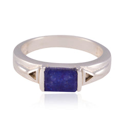Indian Blue Sapphire Solitaire Moroccan Silver Blue Gems Slim Contemporary Ring Jewelry