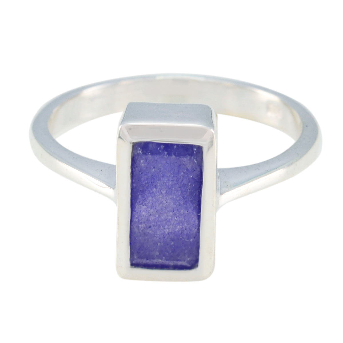 Indian Blue Sapphire Solitaire Egyptian Sterling Silver Blue Gemstones Slim Contemporary Ring Jewelry