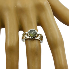 Labradorite Solitaire Egyptian 925 Silver Gray Gems Classic Love Ring Jewellery