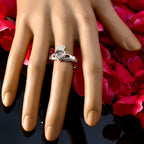 Labradorite Solitaire Egyptian Sterling Silver Gray Gemstone Tiny valentine Ring Jewellery