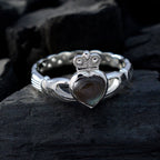 Labradorite Solitaire Egyptian Sterling Silver Gray Gemstone Tiny valentine Ring Jewellery