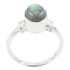 Labradorite Solitaire Indian 925 Silver Gray Gemstones Classic  Sophisticated Ring Jewelry