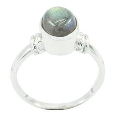 Labradorite Solitaire Indian 925 Silver Gray Gemstones Classic  Sophisticated Ring Jewelry