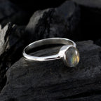 Labradorite Solitaire Turkish 925 Silver Gray Gemstone Delicate Romantic Ring Jewellery