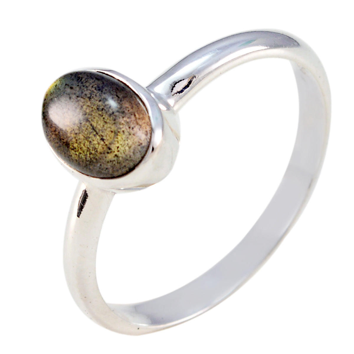 Labradorite Solitaire Turkish 925 Silver Gray Gemstone Delicate Romantic Ring Jewellery