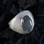 Labradorite Solitaire Egyptian Sterling Silver Gray Gems Versatile engravings Ring Jewellery