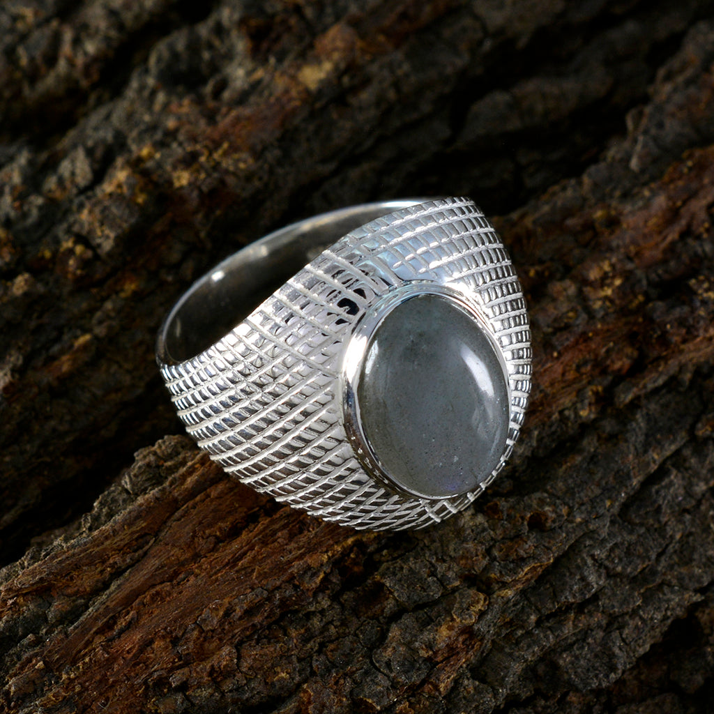 Labradorite Solitaire Egyptian Sterling Silver Gray Gems Versatile engravings Ring Jewellery