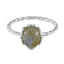 Labradorite Solitaire Turkish Sterling Silver Gray Gemstones Delicate Twist Ring Jewelry