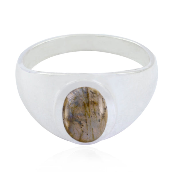 Labradorite Solitaire Moroccan 925 Silver Gray Gems Minimal Ethnic Ring Jewellery
