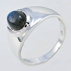 Labradorite Solitaire Moroccan 925 Silver Gray Gems Minimal Ethnic Ring Jewellery