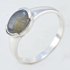 Labradorite Solitaire Japanese Sterling Silver Gray Gems Elegant  Glamorous Ring Jewellery