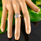 Labradorite Solitaire Russian Sterling Silver Gray Gems Minimal Traditional Ring Jewellery