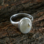 Labradorite Solitaire Russian Sterling Silver Gray Gems Minimal Traditional Ring Jewellery