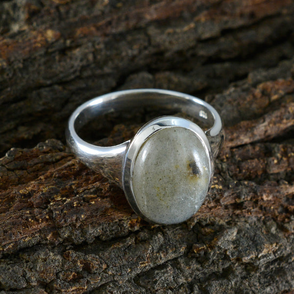 Labradorite Solitaire Russian Sterling Silver Gray Gems Minimal Traditional Ring Jewellery
