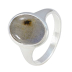 Labradorite Solitaire Russian Sterling Silver Gray Gems Minimal Traditional Ring Jewellery