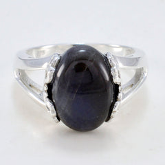 Labradorite Solitaire French Sterling Silver Gray Gemstones Classic  Sophisticated Ring Jewelry
