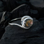 Labradorite Solitaire Egyptian 925 Sterling Silver Gray Gemstones Classic  Graceful Ring Jewelry