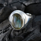 Labradorite Solitaire Russian Silver Gray Gemstones Eye catching Promise Ring Jewelry