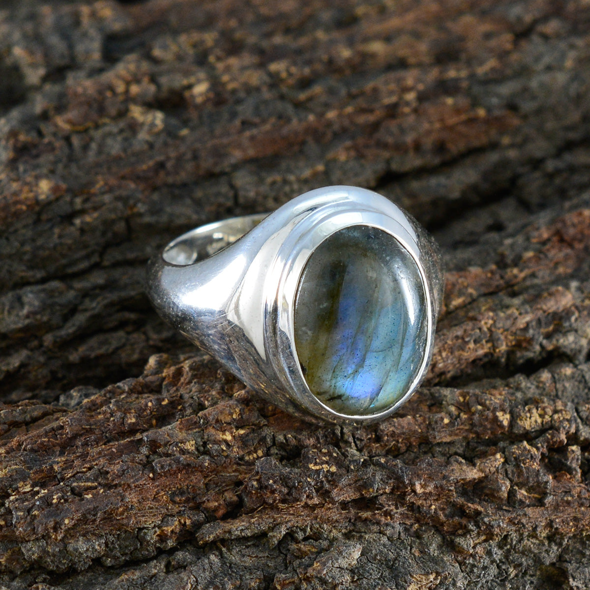 Labradorite Solitaire Russian Silver Gray Gemstones Eye catching Promise Ring Jewelry